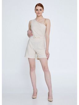 GAIIA - Cream Belted Twill Top with Shorts