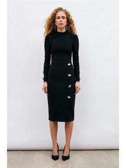 GAIIA - Women Black Solid Top with Skirt