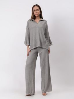GAIIA - Women Grey Self Design Top with Pant