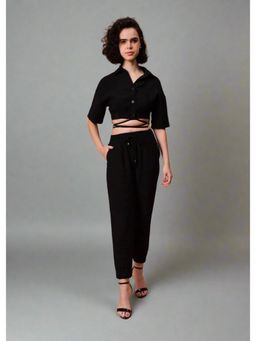 GAIIA - Women Black Solid Top with Pant