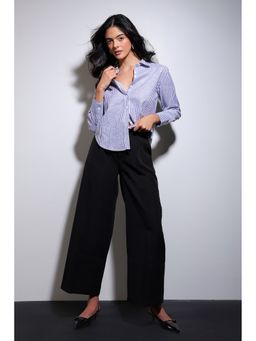 COLOR CAPITAL - High Waist Flared Black Pant