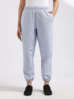 Calvin Klein - Regular Fit Solid Mid Rise Blue Joggers