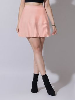 SHOWOFF - Women Pink Pleated Mini Skirt