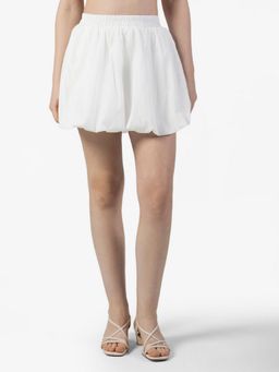 SHOWOFF - Women White Solid Mini Skort