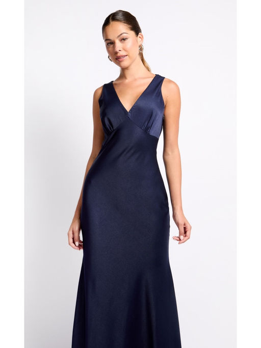 navy blue satin cowl neck dress Straps Navy Blue Satin Cowl Neck Slit Short Dress Ohmollydress