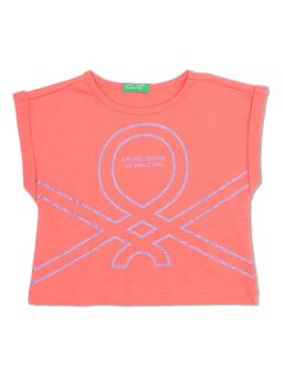 United Colors of Benetton - Girls Coral Printed Top