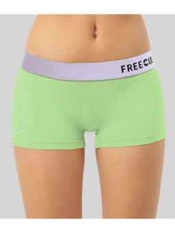 FREECULTR - Womens Boy-shorts Micromodal Silver Fox Waistband Airsoft Antichaffing - Green