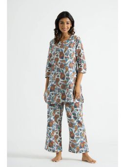 Gahan - Womens White Printed Stylish & Comfortable Co-Ord Set