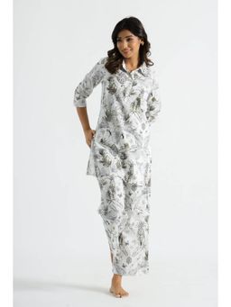Gahan - Womens White Printed Stylish & Comfortable Co-Ord Set