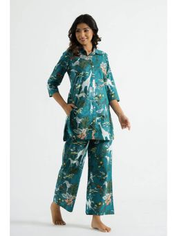 Gahan - Womens Green Floral Stylish & Comfortable Co-Ord Set