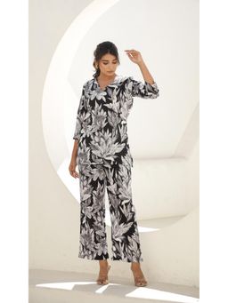 Gahan - Womens Black Floral Stylish & Comfortable Co-Ord Set