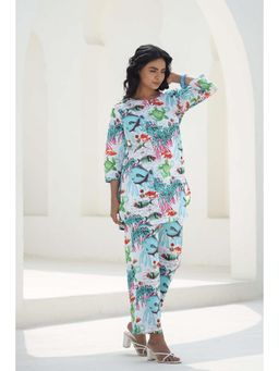 Gahan - Womens Blue Printed Stylish & Comfortable Co-Ord Set