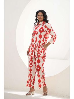 Gahan - Womens Red Printed Stylish & Comfortable Co-Ord Set