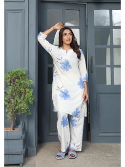 Gahan - Womens White Printed Stylish & Comfortable Co-Ord Set