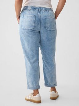 GAP - Women's Solid Loose Ripped Casual Jean