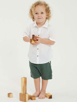 Tiny Twig - Boys White Organic Solid Shirt
