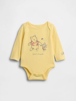 GAP - Kid's Yellow Winnie-The-Pooh Character Print Round Neck Onesie
