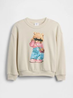 GAP - Girl's Printed Loose Fit Round Neck Sweatshirt