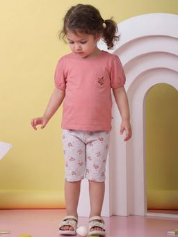 Oh My Bebe - Organic Cotton Baby Girls Gathered Top and Shorts