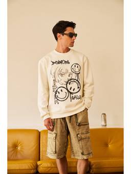 Bonkers Corner - Smiley Originals Off White Men Sweatshirt