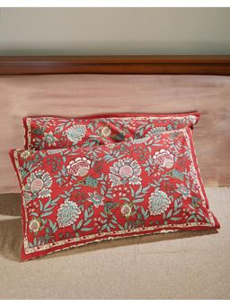 Fabindia - Red Tarang Printed Cotton Pillow Covers (Pack of 2) (45x70)