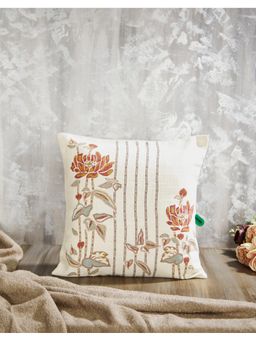 Fabindia - Off White Suhalika Printed Cotton Cushion Cover