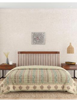 Fabindia - Beige Neerja Printed Cotton Quilt