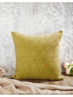 Fabindia - Green Woven Cotton Blend Cushion Cover (50x50)