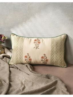 Fabindia - Pink Bahaar Hand Block Printed Cotton Cushion Cover (30x50)