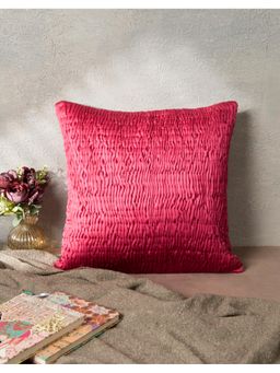 Fabindia - Pink Embroidered Viscose Cushion Cover (40x40)