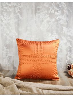 Fabindia - Orange Quilting Viscose Cushion Cover (40x40)
