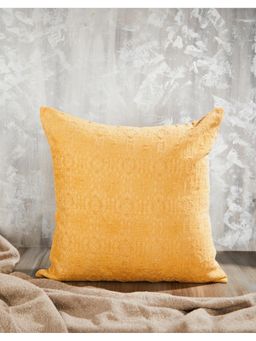 Fabindia - Yellow Woven Cotton Blend Cushion Cover (50x50)