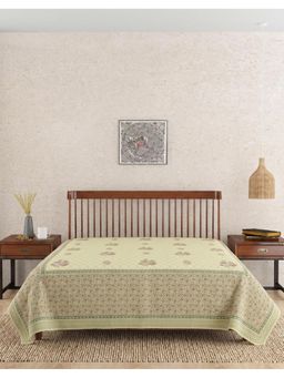 Fabindia - Pink Bahaar Hand Block Printed Cotton Bed Cover (Double)