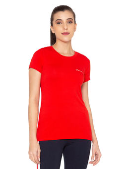 Bodycare - Women Round neck Half Sleeve Cotton T-shirt in Black colour - 1pcs - TS21-BLK