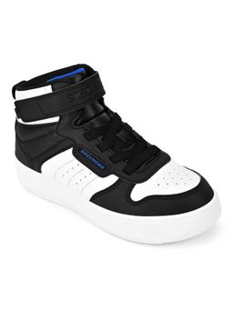 SKECHERS - Boys Sport Court 92 White Velcro Casual Sneakers