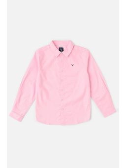 Allen Solly - Boys Pink Solid Casual Shirt