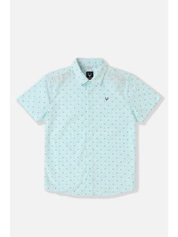 Allen Solly - Boys Light Blue Printed Casual Shirt