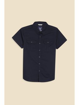 Allen Solly - Boys Navy Solid Casual Shirt