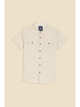 Allen Solly - Boys Beige Solid Casual Shirt