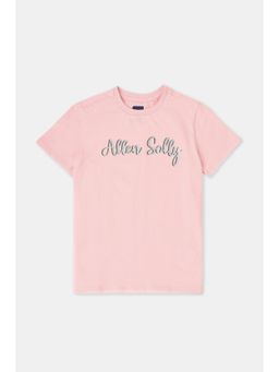 Allen Solly - Girls Pink Solid Casual T-Shirt