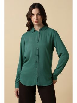 Allen Solly - Women Green Solid Long Sleeves Shirt