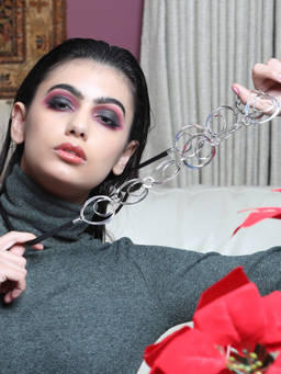 Odette - Silver Tone Hoop Looped Statement Necklace