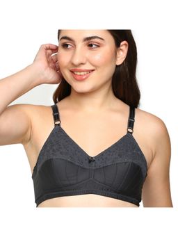 BLOSSOM - Cotton Uplift Bra Charcoal