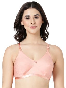 BLOSSOM - Single Layered Cotton Everyday Plus Size Bra Peach
