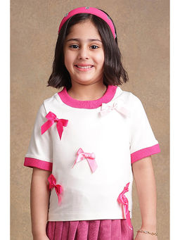 One Friday - Kids Girls White Solid Top