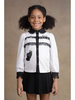 One Friday - Kids Girls White Solid Shirt
