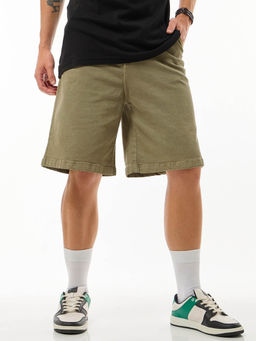 Bewakoof - Mens Khaki Super Loose Fit Shorts