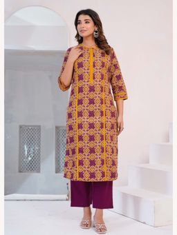 Anurang - Women Ethnic Printed Pure Cotton Kurta With Pant