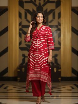 FASHOR - Printed Straight Kurta with Pant