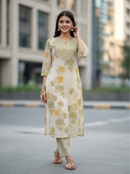 FASHOR - Ethnic Printed Straight Fit Kurta with Pant